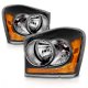 Dodge Durango 2004-2006 Black Euro Headlights