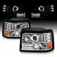 Ford Bronco 1992-1996 Chrome Halo Projector Headlights with LED