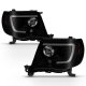 Toyota Tacoma 2005-2011 Black Smoked LED Tube Projector Headlights