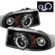 Dodge Dakota 1997-2004 Black Dual Halo Projector Headlights