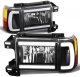 Ford F250 1987-1991 Black LED Tube DRL Headlights