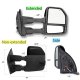 Ford F350 Super Duty 1999-2002 Glossy Black Towing Mirrors Smoked LED Lights Power Heated