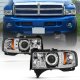 Dodge Ram 3500 1994-2001 Clear Halo Projector Headlights with LED