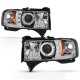 Dodge Ram 3500 1994-2001 Clear Halo Projector Headlights with LED