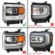 GMC Sierra 2014-2015 Black LED DRL Projector Headlights