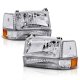 Ford F350 1992-1996 Clear Headlights and Bumper Lights Set