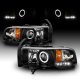 Dodge Ram 3500 1994-2002 Projector Headlights Black Halo LED