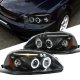 Honda Civic 1996-1998 JDM Black Dual Halo Projector Headlights with LED