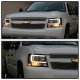 Chevy Avalanche 2007-2013 Black LED Tube DRL Projector Headlights