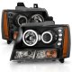 Chevy Suburban 2007-2014 Black Projector Headlights Halo and LED