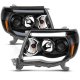 Toyota Tacoma 2005-2011 Black Projector Headlights Halo LED Tube