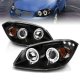 Chevy Cobalt 2005-2010 Projector Headlights Black Halo LED