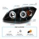 Chevy Cobalt 2005-2010 Projector Headlights Black Halo LED