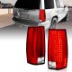 Chevy Suburban 2007-2014 Red and Clear LED Tail Lights