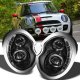 Mini Cooper 2007-2008 Black Halo Projector Headlights with LED Daytime Running Lights