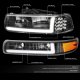 Chevy Silverado 1999-2002 Black LED Tube DRL Headlights Set