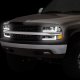 Chevy Silverado 3500 2001-2002 Black LED Tube DRL Headlights Set