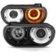 Dodge Challenger 2008-2014 Black Halo Projector Headlights Amber Signals