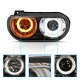 Dodge Challenger 2008-2014 Black Halo Projector Headlights Amber Signals