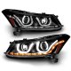 Honda Accord Sedan 2008-2012 Black Projector Headlights LED DRL