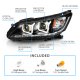 Honda Accord Sedan 2013-2015 Black Projector Headlights LED DRL