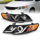 Kia Forte 2010-2013 Black Projector Headlights LED Halo DRL