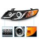 Kia Forte 2010-2013 Black Projector Headlights LED Halo DRL