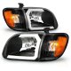 Toyota Tundra 2000-2004 Black LED DRL Headlights