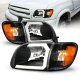 Toyota Tundra 2000-2004 Black LED DRL Headlights