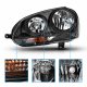 VW Jetta Sedan 2005-2010 Black Headlights