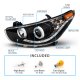 Hyundai Accent 2012-2014 Black Projector Headlights LED Halo