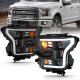 Ford F150 2015-2017 Black Projector Headlights LED DRL Side Marker