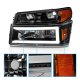 Chevy Colorado 2004-2012 Black DRL Headlights