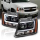 Chevy Suburban 2007-2014 Black Projector Headlights DRL