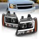 Chevy Suburban 2007-2014 Black Projector Headlights DRL