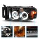 Dodge Ram 2002-2005 Black Projector Headlights Halo LED