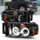 Dodge Ram 2002-2005 Black Projector Headlights Halo LED