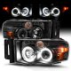 Dodge Ram 2500 2003-2005 Black Projector Headlights Halo LED