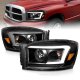 Dodge Ram 2006-2008 Black Headlights DRL