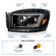 Dodge Ram 2006-2008 Black Headlights DRL