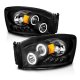 Dodge Ram 3500 2006-2009 Black Projector Headlights LED Halo