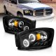 Dodge Ram 3500 2006-2009 Black Projector Headlights LED Halo