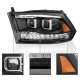 Dodge Ram 2009-2018 Black Dual Projector Headlights LED DRL