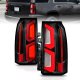 Chevy Suburban 2015-2020 Black LED Tail Lights Tron Style