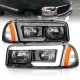 GMC Sierra 1500HD 2001-2007 Black Headlights LED DRL