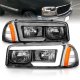 GMC Yukon XL 2000-2006 Black Headlights LED DRL