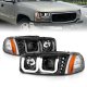 GMC Sierra 2500 1999-2004 Black Projector Headlights DRL LED