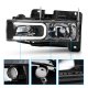 GMC Sierra 2500 1988-1998 Black Headlights C-Tube DRL