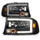 Dodge Dakota 1997-2004 Black LED DRL Headlights