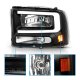 Ford Excursion 2000-2004 Black Tube DRL Headlights